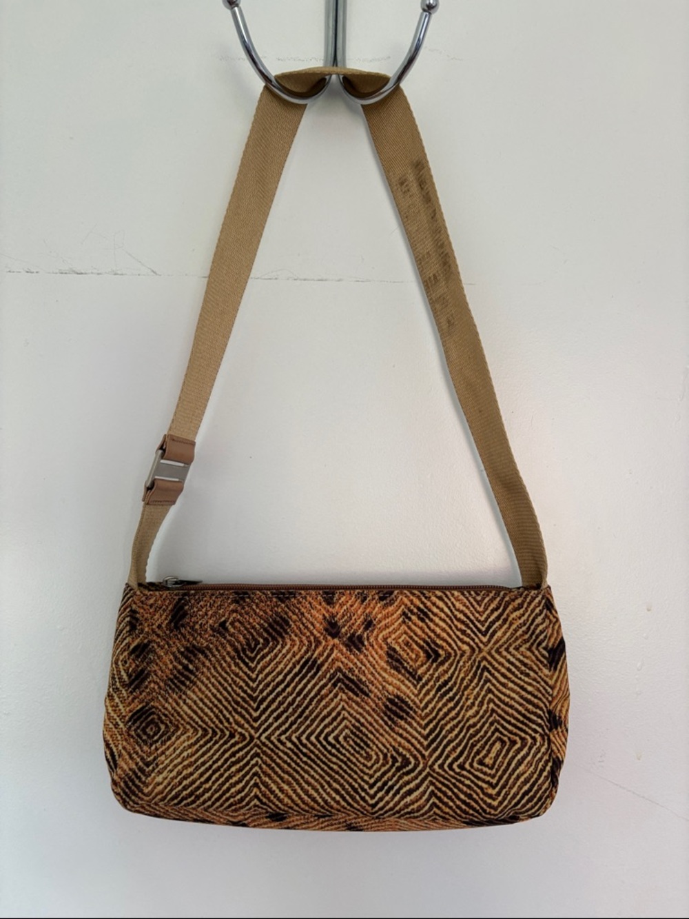 Roberto Cavalli Nylon Animal Print Shoulder Bag